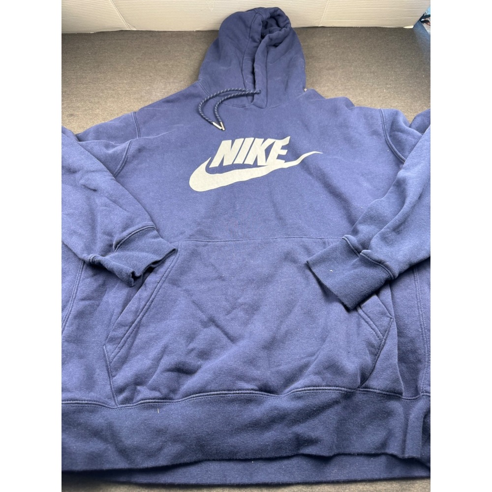 Nike Navy Blue Classic Logo‎ Hoodie Sweatshirt Men's Size Large